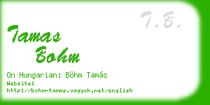 tamas bohm business card